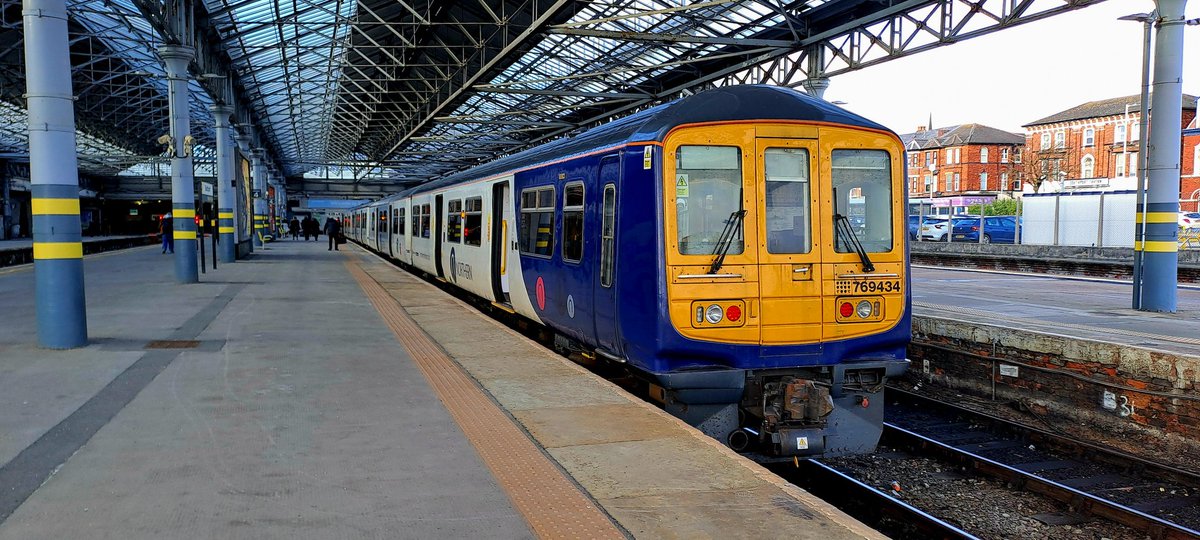 Guard_Amos's tweet photo. #flex2 in the shape of @northernassist #flex769434 is seen at Southport after terminating with a service from Stalybridge. Now on to my final #flex769 of the day #flex767424. But first break time

@railexpress @Modern_Railways @TodaysRailways @RailwayMagazine @railwaysillus https://t.co/d1VeMpRhsb