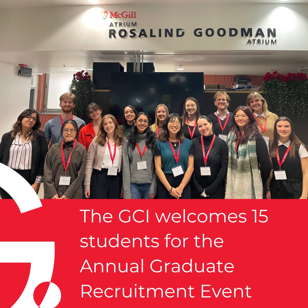 Rosalind & Morris Goodman Cancer Institute (@mcgillgci) on Twitter photo The <a href="/McGillGCI/">Rosalind & Morris Goodman Cancer Institute</a> welcomed 15 students from across Canada for the Annual Graduate Recruitment Event. During the event, they had a chance to visit the GCI, meet faculty and trainees, and engage in discussions on cancer research. Read more: tinyurl.com/2n99tt8f <a href="/McGillMed/">McGill Medicine and Health Sciences</a> The <a href="/McGillGCI/">Rosalind & Morris Goodman Cancer Institute</a> welcomed 15 students from across Canada for the Annual Graduate Recruitment Event. During the event, they had a chance to visit the GCI, meet faculty and trainees, and engage in discussions on cancer research. Read more: tinyurl.com/2n99tt8f <a href="/McGillMed/">McGill Medicine and Health Sciences</a>