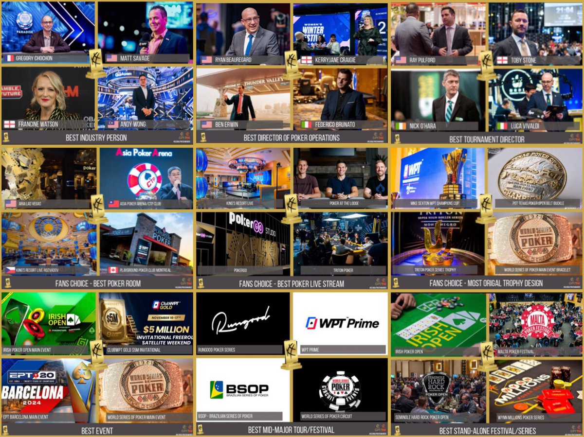 “Now the people up for industry prizes, without whom all of poker would be played on a bunch of dodgy apps and black market crypto sites…as opposed to just 70% of it.”

Part 3 of my seemingly interminable Poker Awards Preview. 

🖊️ vegasslotsonline.com/news/2025/02/0…