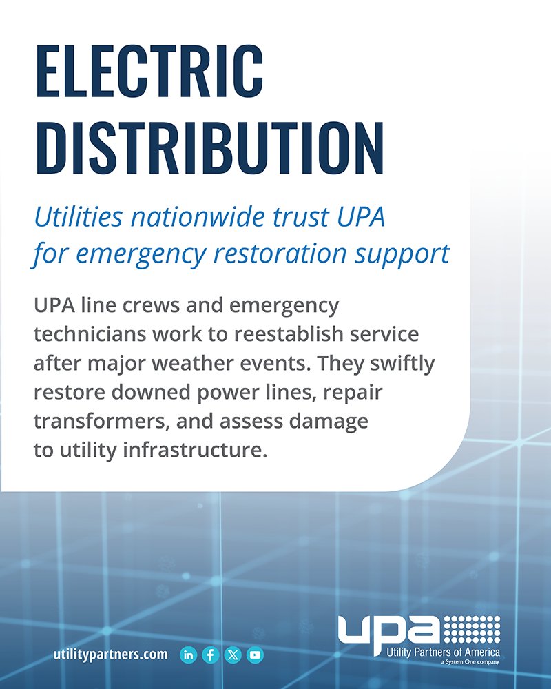 UPA is a trusted partner for electric distribution, swiftly and safely assisting you in restoring service for underground and overhead systems. Discover More Here bit.ly/4gri3cN