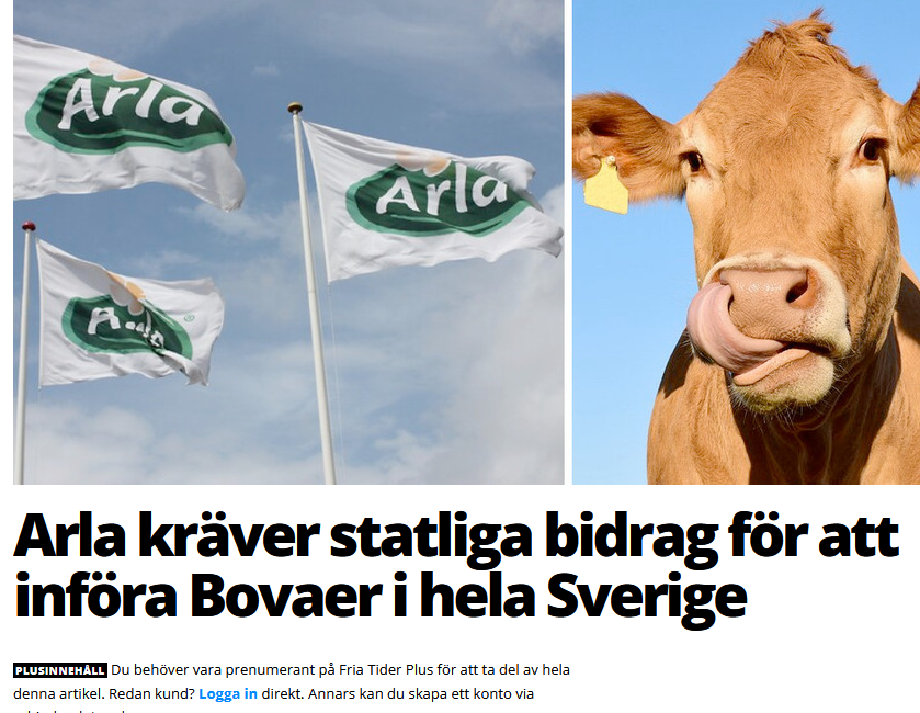 LarsWesterberg7's tweet image. NEJ, nu jävlar får det FAN vara nog

Arla kräver statliga bidrag för att införa Bovaer i hela Sverige
Och jag kräver att ert förbannade vidriga företag sätts i konkurs
Nu måste vi alla hjälpas åt och totalt bojkotta dessa idioter på Arla