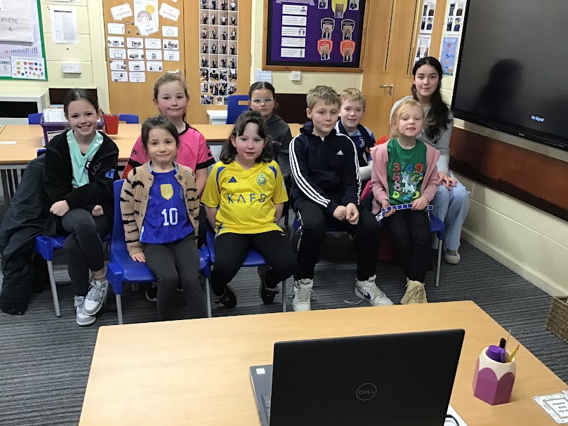 Today, our MFL Ambassadors were so excited to have a live call with our partner school in Germany!  We spoke to pupils there and asked each other questions.  We even took them on a virtual tour of our school playground and outside facilities. #globalcitizens #community <a href="/OPA_BL/">Outwood Primary Academy Bell Lane</a>