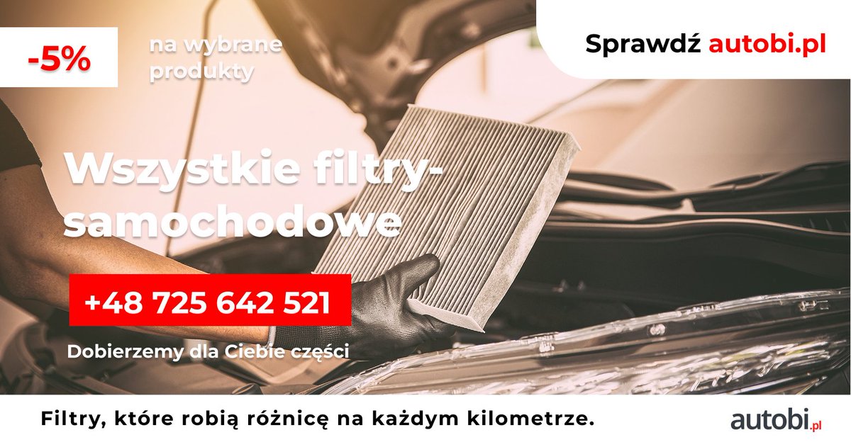Autobi0's tweet image. Najlepiej z autobi.pl 🚗🔧 #kupteraz #filtry #autobi #onlinesklep
