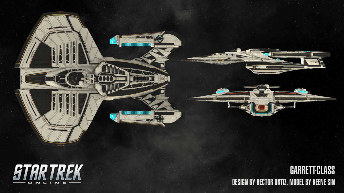 trekonlinegame's tweet image. An ion storm is interfering with the holographic processors on our website, so we decided to share the images of our upcoming Event Ship Garrett Command Alliance Dreadnought Cruiser here! We will provide you with more details as soon as this storm has passed!