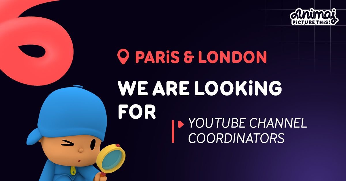 𝐉𝐨𝐢𝐧 𝐨𝐮𝐫 𝐘𝐨𝐮𝐓𝐮𝐛𝐞 𝐭𝐞𝐚𝐦 𝐚𝐬 𝐚 𝐘𝐨𝐮𝐓𝐮𝐛𝐞 𝐂𝐡𝐚𝐧𝐧𝐞𝐥 𝐂𝐨𝐨𝐫𝐝𝐢𝐧𝐚𝐭𝐨𝐫!  🎞  

Are you passionate about YouTube, storytelling, and building global kids' franchises?