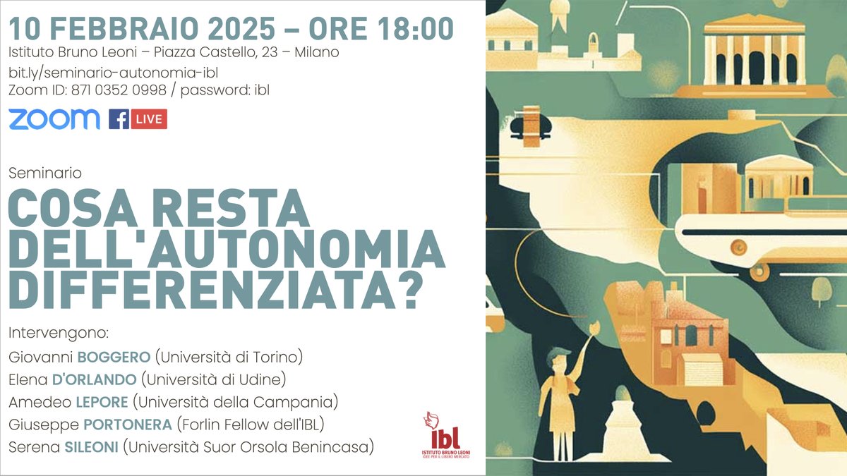 Un nuovo tassello di una vicenda politica e istituzionale intricata, di cui parleremo lunedì 10 febbraio alle ore 18 con <a href="/g_boggero/">Giovanni Boggero</a>, Elena D'Orlando, <a href="/amelepore/">AMEDEO LEPORE</a>, <a href="/seresileoni/">serena sileoni</a> e <a href="/GiuseppePortos/">Giuseppe Portonera</a> 

🎟️INGRESSO LIBERO
eventbrite.it/e/cosa-resta-d…