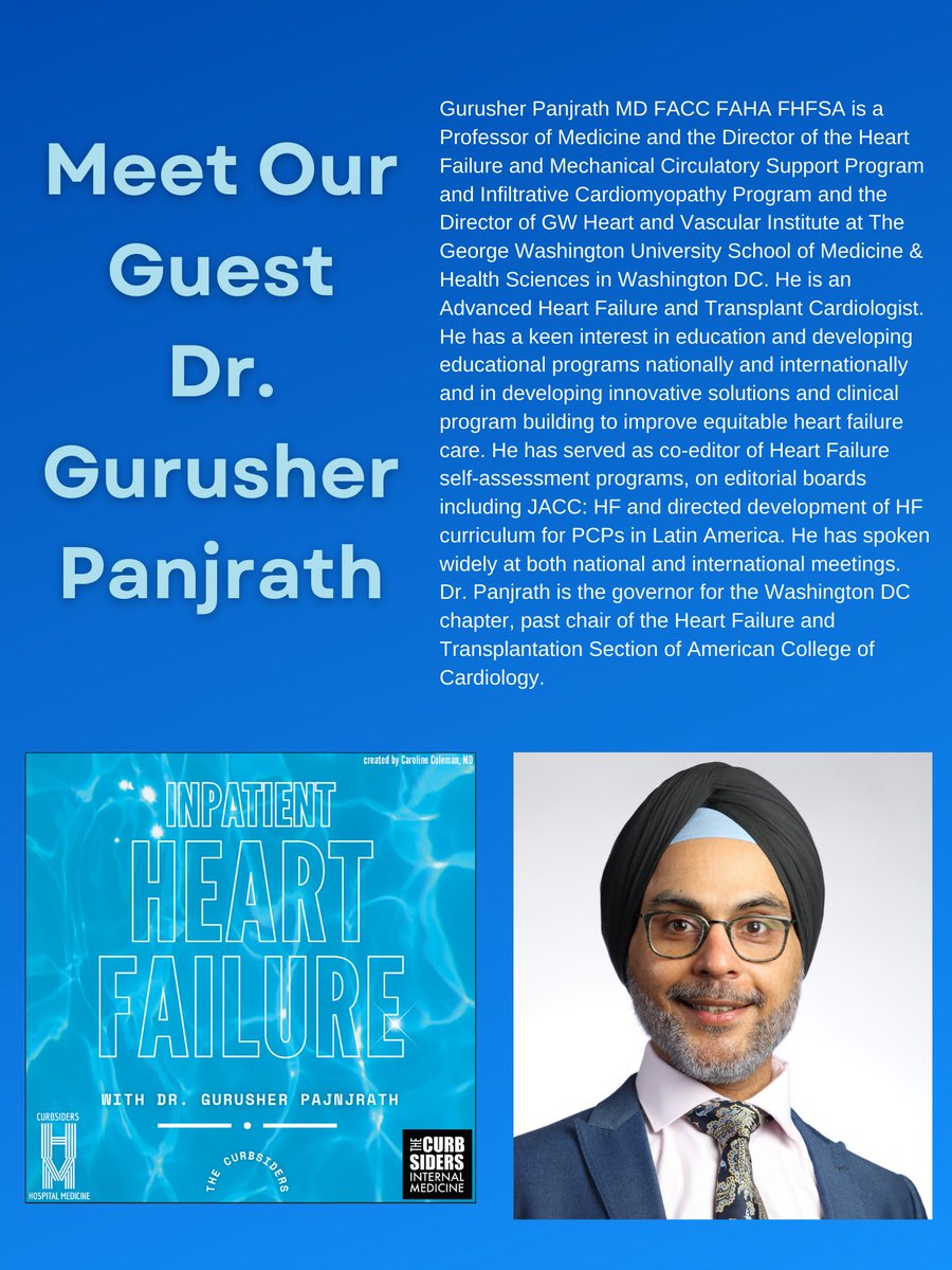 The Curbsiders (@thecurbsiders) on Twitter photo ⭐️ Meet our guest Dr. Gurusher Panjrath! 🥼🩺 <a href="/PanjrathG/">Gurusher Panjrath</a>
We sit down with Dr. Panjrath to chat all things Inpatient Heart Failure 💔📈
Check out this gem of an episode! #MedEd
thecurbsiders.com/curbsiders-pod… ⭐️ Meet our guest Dr. Gurusher Panjrath! 🥼🩺 <a href="/PanjrathG/">Gurusher Panjrath</a>
We sit down with Dr. Panjrath to chat all things Inpatient Heart Failure 💔📈
Check out this gem of an episode! #MedEd
thecurbsiders.com/curbsiders-pod…