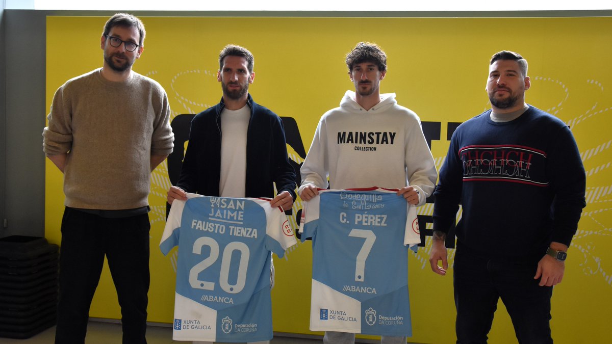📸 Presentación de <a href="/FaustoTienza/">Fausto Tienza</a> e <a href="/perez8carlos/">Carlos Pérez</a>, novos xogadores do Compos

🗣️ Escoita as súas verbas trala primeira semana na súa nova casa
🎥 youtu.be/2QxYOhaWDPA?t=3

🏋️‍♀️ Os xogadores foron presentados no Club CAMM, ximnasio oficial do club