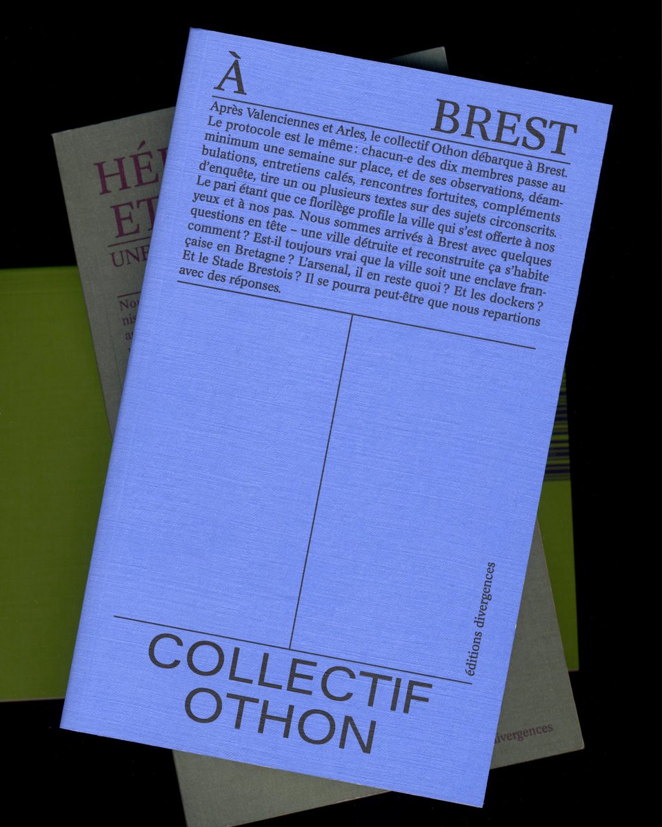 ✨ EN LIBRAIRIE AUJOURD’HUI 🐳⚓️⚽️
➡️ À Brest, du Collectif Othon ! 

« Les villes sont des espaces d’investigation très intéressants »

🗓️ Lancement à la librairie @dialogues_brest le 27 février à 18h !