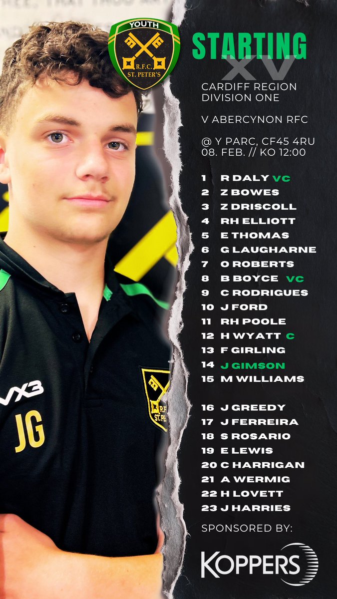 St Peters RFC Youth (@stpetersyouth3) on Twitter photo Rocks are on Fire ๐ฅ
Tomorrowโs Starting XV v <a href="/AbercynonRFC/">Abercynon RFC</a> Youth
KO 12:00 at <a href="/AbercynonRFC/">Abercynon RFC</a>
#RocksOn3๐ช๐ป๐๐ค
#youth #rugby #cardiff #region #division1 #wales
@wru_community @welshrugbyunion <a href="/Cardiff_Rugby/">Cardiff Rugby</a> <a href="/Cardiff_Pathway/">Cardiff Rugby Age-Grade and Academy</a> @allwalessportsnpt Rocks are on Fire ๐ฅ
Tomorrowโs Starting XV v <a href="/AbercynonRFC/">Abercynon RFC</a> Youth
KO 12:00 at <a href="/AbercynonRFC/">Abercynon RFC</a>
#RocksOn3๐ช๐ป๐๐ค
#youth #rugby #cardiff #region #division1 #wales
@wru_community @welshrugbyunion <a href="/Cardiff_Rugby/">Cardiff Rugby</a> <a href="/Cardiff_Pathway/">Cardiff Rugby Age-Grade and Academy</a> @allwalessportsnpt