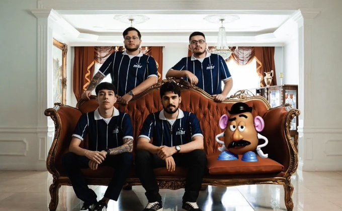 MIBR's tweet image. So @sentinels, on one chair there's a cake...