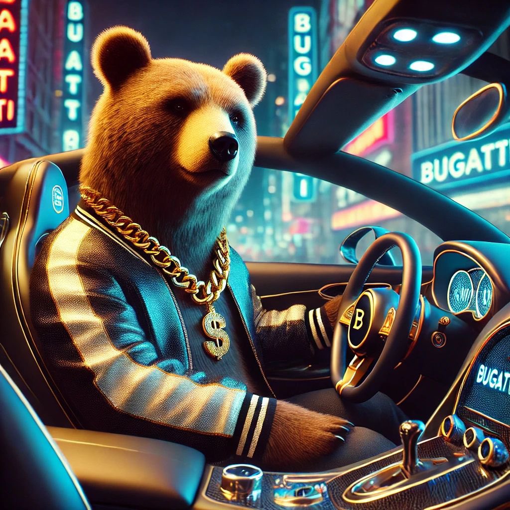 BillBearClub's tweet photo. Billy the bear cashed out his crypto gains, walked into the Bugatti dealership, flashed his $BBC wallet, and drove off in a gold Chiron—legendary move!

#Crypto #billionairebearclub #solana #memecoin #bitcoin #bugatti https://t.co/QGsbRQGAgQ