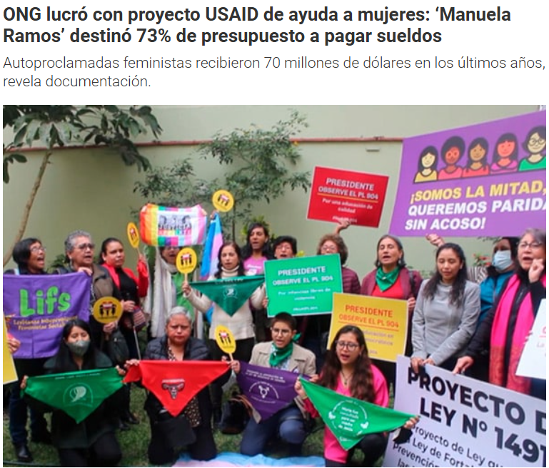 fueraodebrecht's tweet image. 📢@ManuelaRamos gastó en #1año más de 927 mil dólares en  pagando sueldos, 117 mil en consultorías y 94 mil en gastos diversos desconocidos, solo por Credimujer. 
de fondos de @USAID Según la @apciagencia.

ONG @ManuelaRamos  recibieron 70 millones de dólares en los últimos años