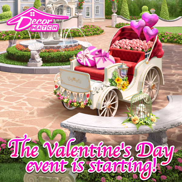 ❤️ The Valentine's Day event starts from Feb. 7th to Mar. 2nd!
😍 The first part will go from February 7th to 16th:
💞 A new event room: True Love Square is available!
💞 Play Valentine's Day Bingo and open blind boxes to get exclusive furniture and an animated avatar frame!
