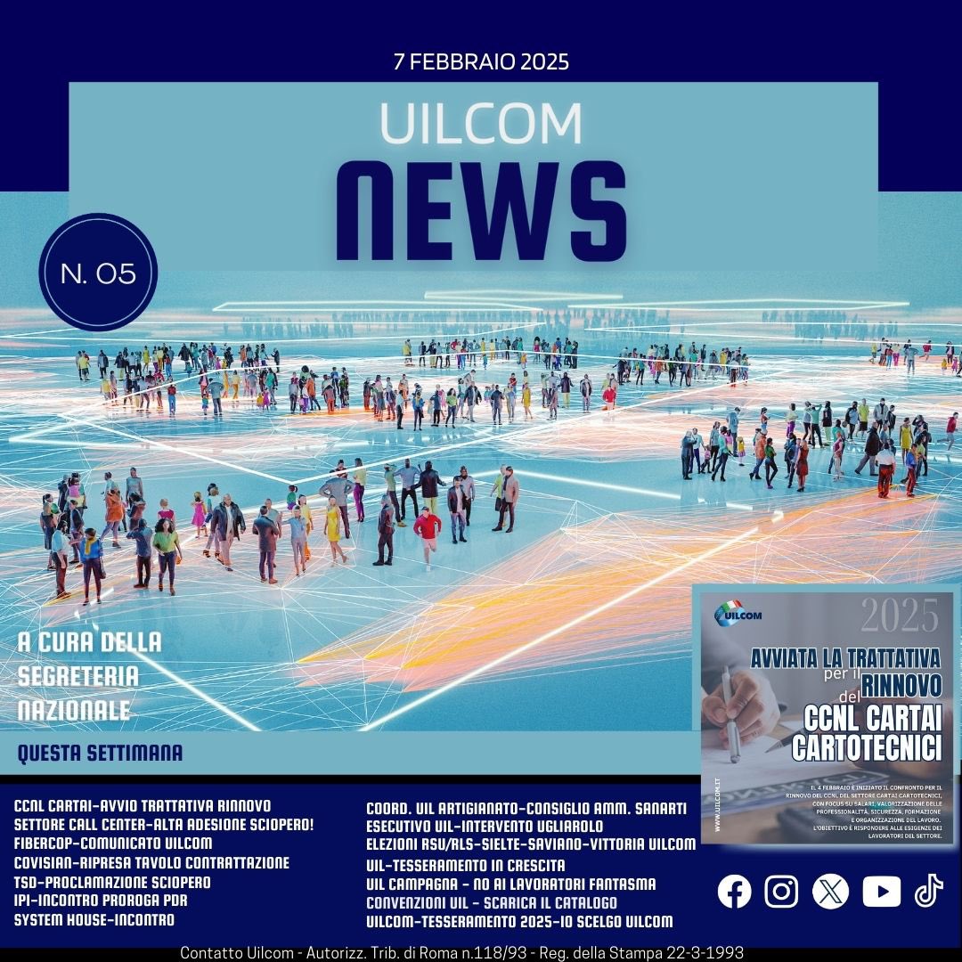 📣È online il V numero di UILCOM NEWS a cura della Segreteria Nazionale
0️⃣5️⃣-2️⃣0️⃣2️⃣5️⃣

uilcom.it/wp-content/upl…