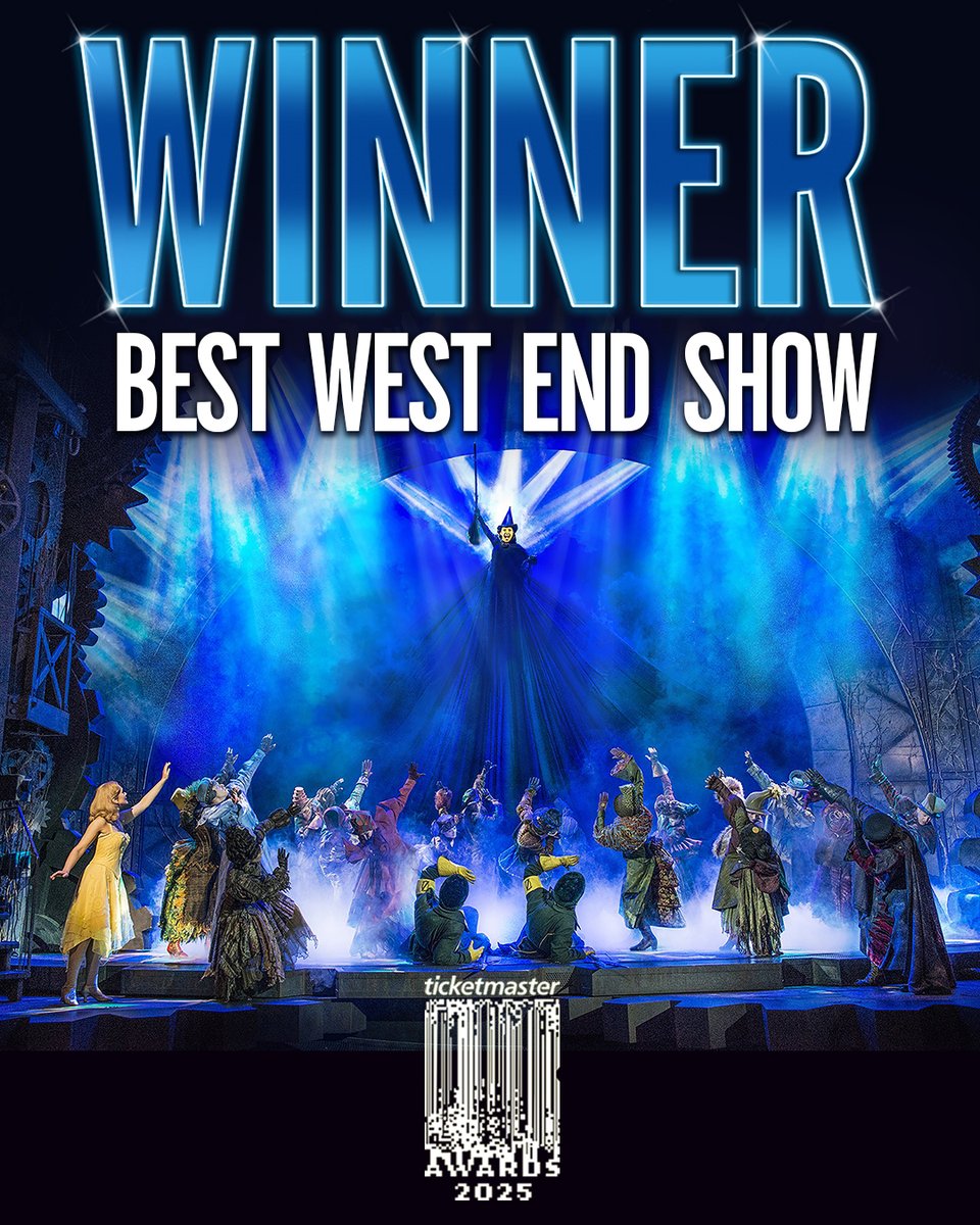 Wicked UK (@wickeduk) on Twitter photo We're thrillified to have won BEST WEST END SHOW at this year's <a href="/ticketmasteruk/">ticketmasteruk</a> Awards. ✨
Thank you to all you Ozians who voted. Together we're unlimited. 💚 We're thrillified to have won BEST WEST END SHOW at this year's <a href="/ticketmasteruk/">ticketmasteruk</a> Awards. ✨
Thank you to all you Ozians who voted. Together we're unlimited. 💚