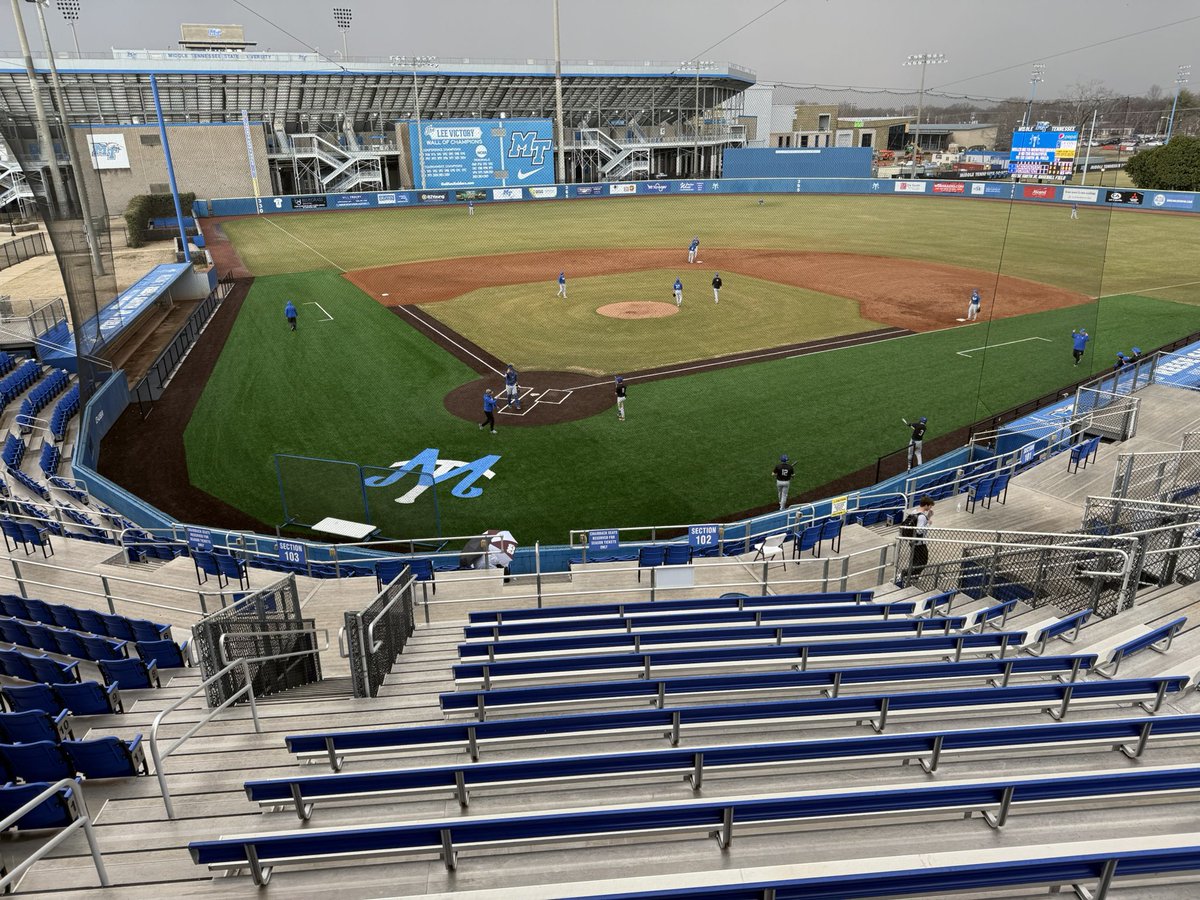 Conner Smith (@connersmith04) on Twitter photo Only a week to go until MTSU baseball kicks off its 2025 season.
Over the break, <a href="/MTAthletics/">Middle Tennessee Athletics</a> had a new turf put in around home plate and foul territory, looks fantastic! Only a week to go until MTSU baseball kicks off its 2025 season.
Over the break, <a href="/MTAthletics/">Middle Tennessee Athletics</a> had a new turf put in around home plate and foul territory, looks fantastic!