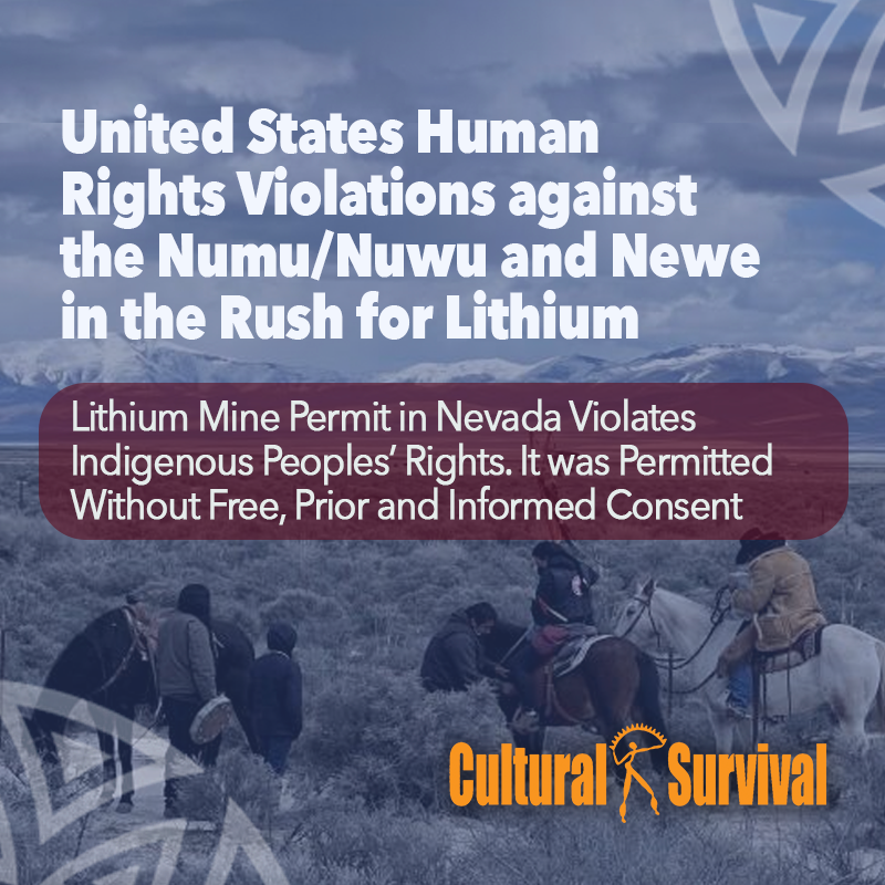 CSORG's tweet photo. The United States government's decision to permit Lithium Americas to mine at #ThackerPass violated #IndigenousRights, according to a recently released report by @hrw and the @ACLU, The Land of Our People, Forever. #PeeheeMuhuh #LandBack #FPIC
https://t.co/NrurDQn1wg https://t.co/BXVPEOScKO