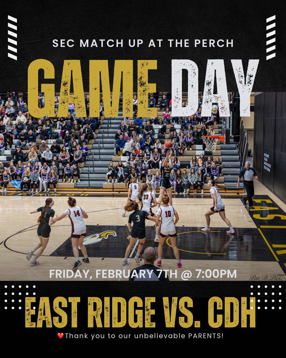 💥Game Day vs. CDH💥

📍The Perch
⏱️9th &amp; JV -5:30pm | Varsity- 7pm
🎟️Hometown App
📺NSPN
❤️Parent Night
🥫SOUP- ER- BOWL Drive! All donations will go to support Friends in Need Food Shelf in St.Paul Park! Bring your item and get in Free!