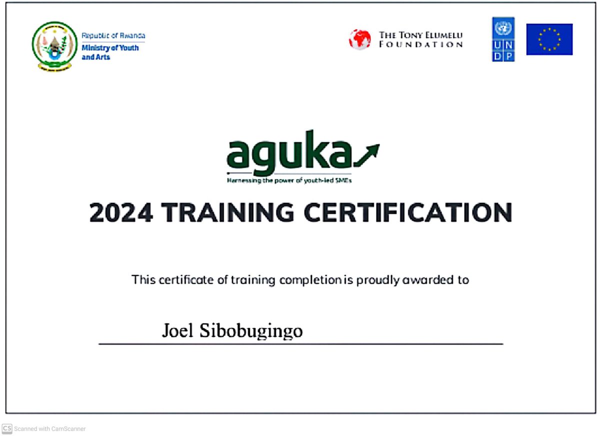 JoelOptimist1's tweet photo. Exciting News! 🎉
Today, I received my Certificate of Training Completion from the 2024 AGUKA Ideation Entrepreneurship Programme! This has been an incredible journey of learning, innovation, and networking.
A big thank you to TEF-UNDP and the Ministry of Youths and Arts for this opportunity to develop entrepreneurial skills and drive impactful solutions.
This is just the beginning! Looking forward to applying these insights to my ventures, particularly in agriculture innovation and climate-smart solutions.
#AgukaProgramme #GreenAcreFarms