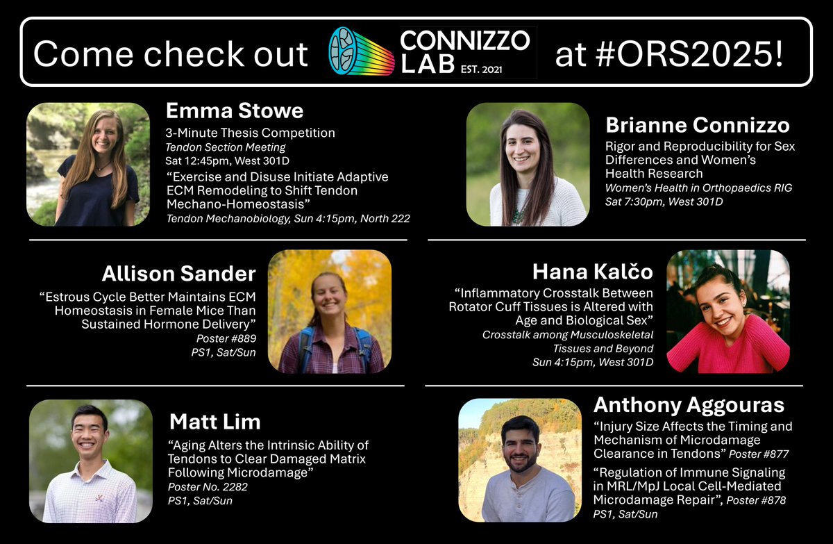 We are excited to head to Phoenix #ORS2025 this weekend to present some of the lab's work. See you there!