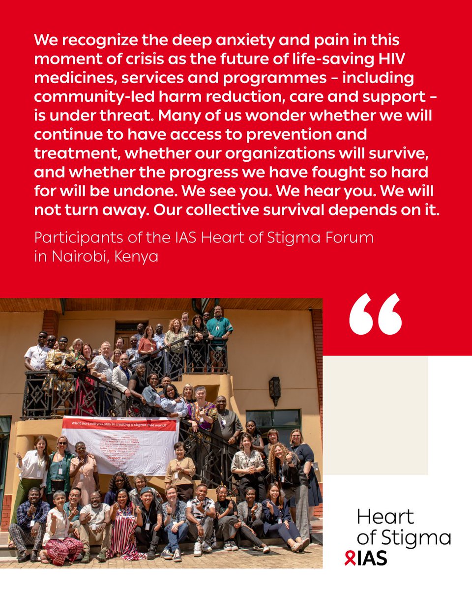 🌍 Participants of the IAS Heart of #Stigma Forum in Nairobi, Kenya, this week have put out a heartfelt statement expressing their solidarity in the face of the #globalhealth crisis.  

📝 View the full statement now and please share it in your networks: iasociety.org/ias-programme/…