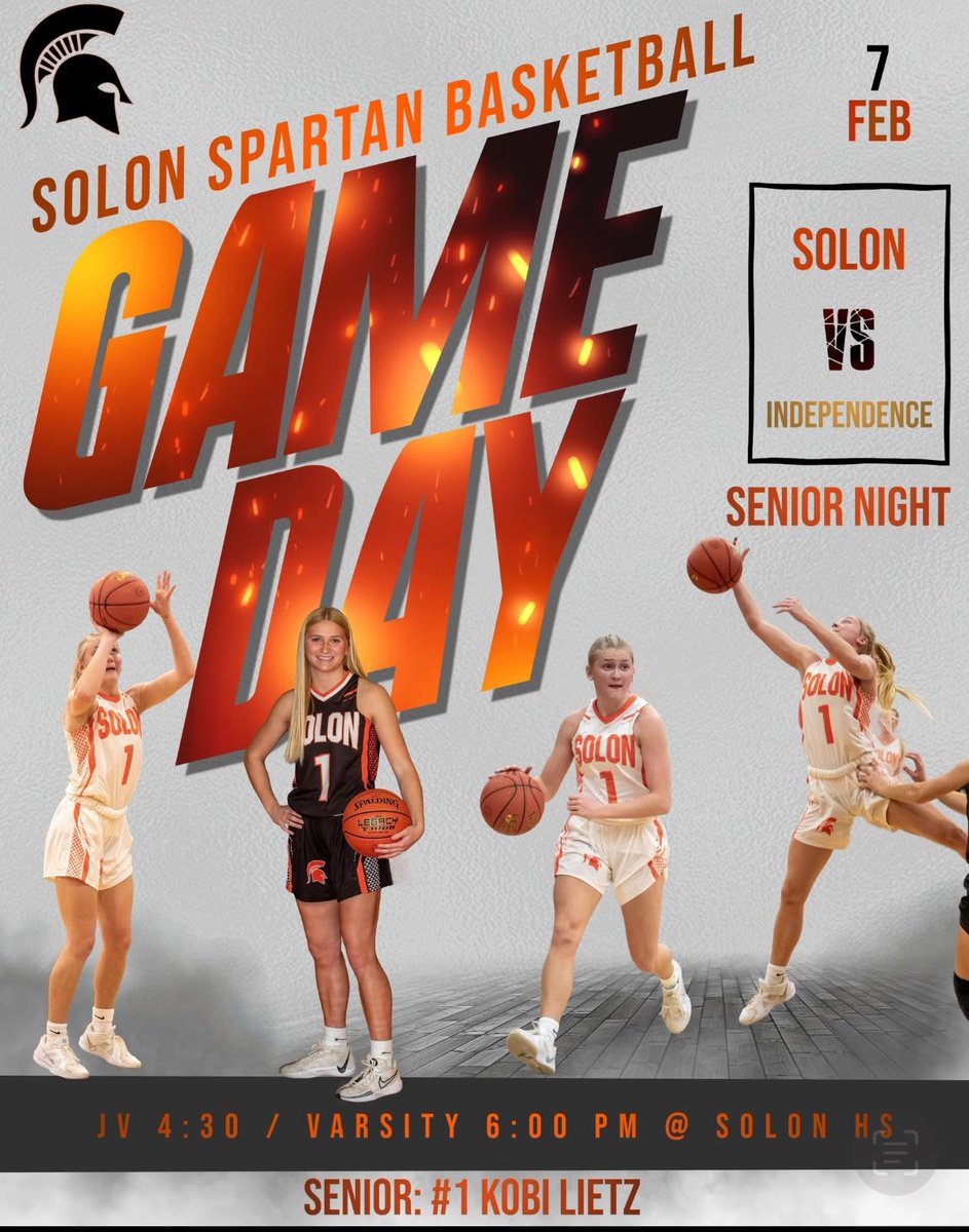 SolonGBB (@solongbb) on Twitter photo Game Day! Senior Night for <a href="/KobiLietz/">Kobi Lietz</a> let’s pack the gym! See you there! #PTM
JV-4:30
Varsity-6:00 Game Day! Senior Night for <a href="/KobiLietz/">Kobi Lietz</a> let’s pack the gym! See you there! #PTM
JV-4:30
Varsity-6:00