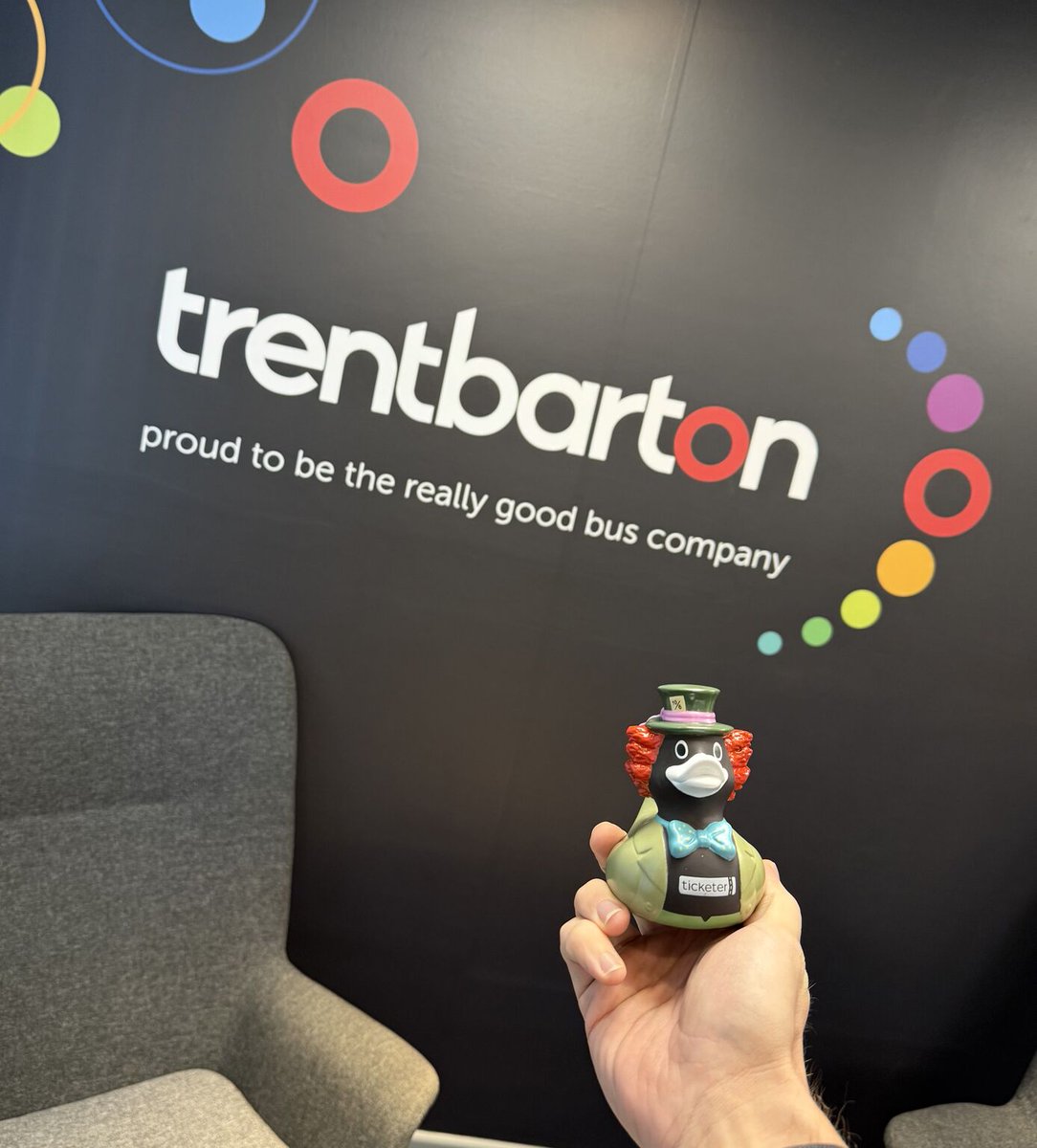 Ticketer_UK's tweet photo. Spotted in the wild! π
Our 'Mad Quacker' limited-edition Bill the Duck made a special visit to our customer @trentbartonland this week. π¦
We wonder where he'll fly to next? Stay tuned! βοΈ
#Ticketer #BirdWatching #TeamMascott https://t.co/ekhLo4RLYL