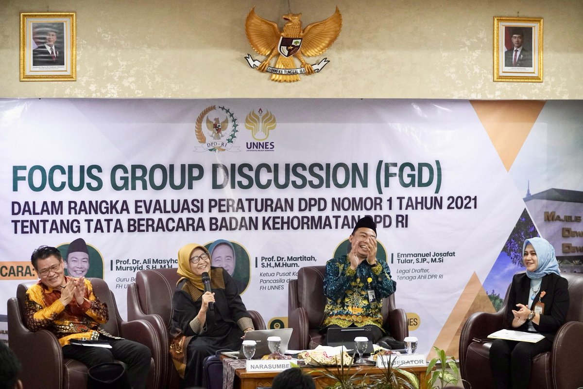 Perkuat Kerjasama DPD RI Selenggarakan FGD Bersama FH UNNES <a href="/DPDRI/">Senator Indonesia</a>
#fhunnesmenggema #fhunnesdigdaya #fhunnesberdaulat #zonaintegritas