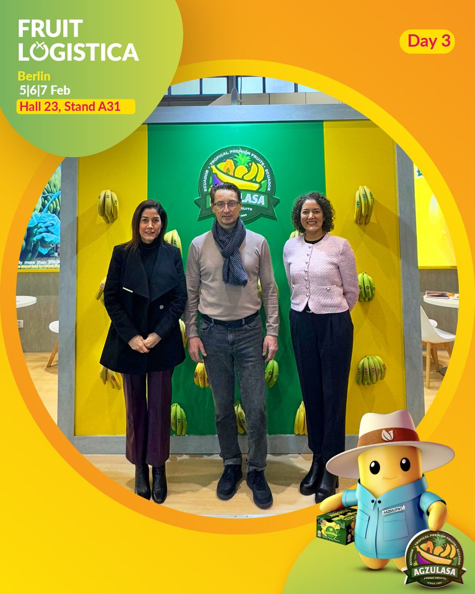✨🍌 ¡Gracias por ser parte de esta gran experiencia en #FruitLogistica2025! 🍌✨

¡Nos vemos en la próxima edición! 🍃👏

#Agzulasa #FruitLogistica #BananasConCalidad #WeFeedThePlanet #SeeYouSoon