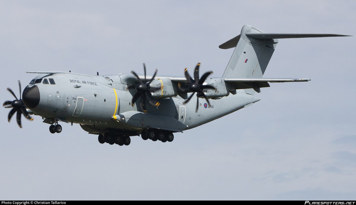 LebanonJets's tweet photo. Video+ATC Military: #UnitedKingdom #UKRAF A400m #ZM411 hex #43C5E5 #RRR9943 into Beirut as protesters burn tires on the airport road arriving from Akrotiri via King Abdallah II/RJAF Kaab AirBase near Amman.
Same aircraft was in Tel Aviv on Feb5 & here on Jan22 https://t.co/2zuXXMV0xJ