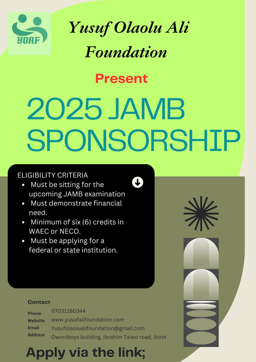 Yusuf Olaolu Ali Foundation tweet media