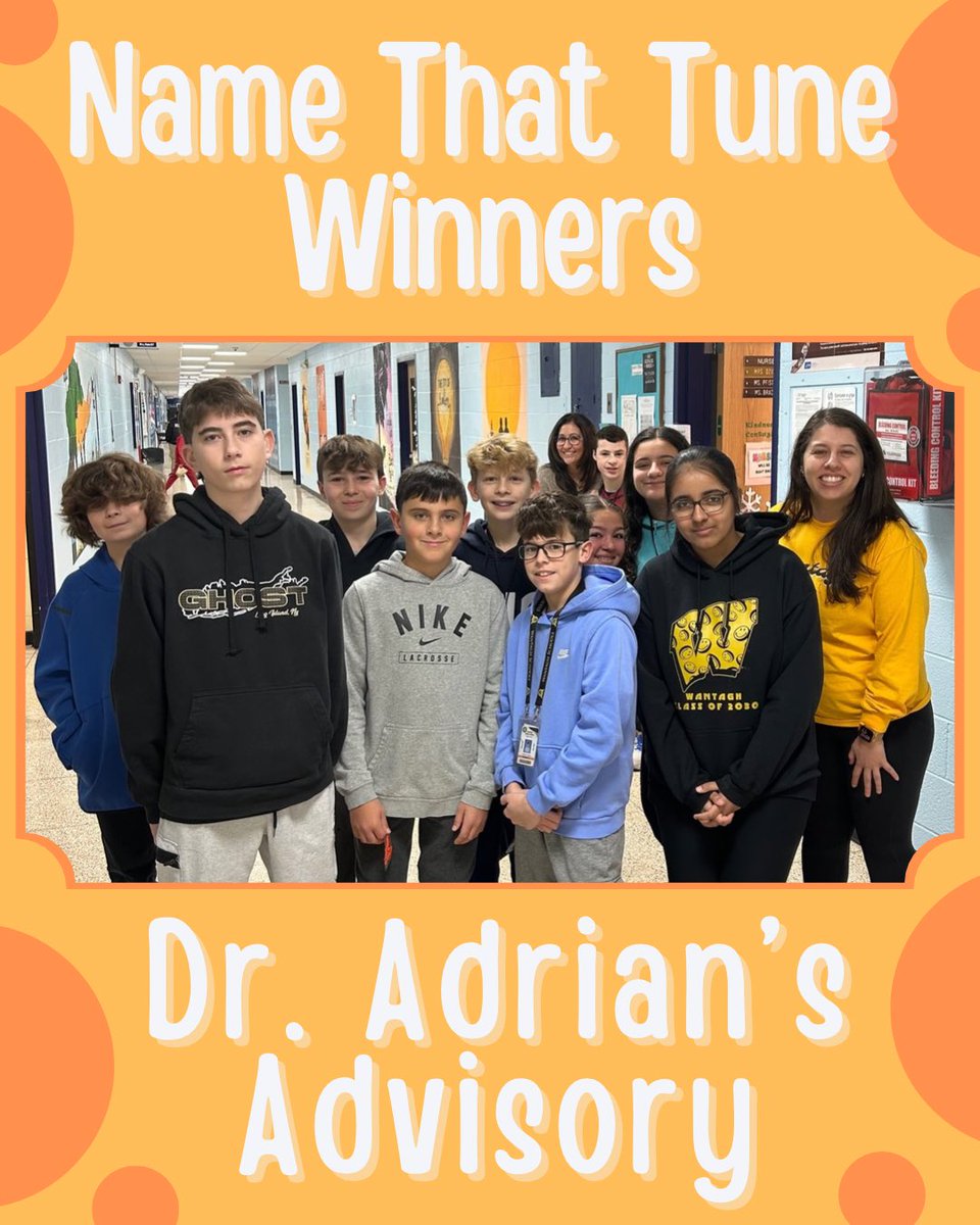 Wantagh Middle School (@wantaghmiddle) on Twitter photo This week's winning advisory of the Name That Tune is... Dr. Adrian! Todays song was: We're All in this Together from High School Musical! We had so much fun trying to be the 7th caller! #WarriorsCare #WMSCares <a href="/WantaghSchools/">Wantagh Schools</a> <a href="/DrArielAdrian/">Ariel L. Adrian, Ed.D.</a> This week's winning advisory of the Name That Tune is... Dr. Adrian! Todays song was: We're All in this Together from High School Musical! We had so much fun trying to be the 7th caller! #WarriorsCare #WMSCares <a href="/WantaghSchools/">Wantagh Schools</a> <a href="/DrArielAdrian/">Ariel L. Adrian, Ed.D.</a>
