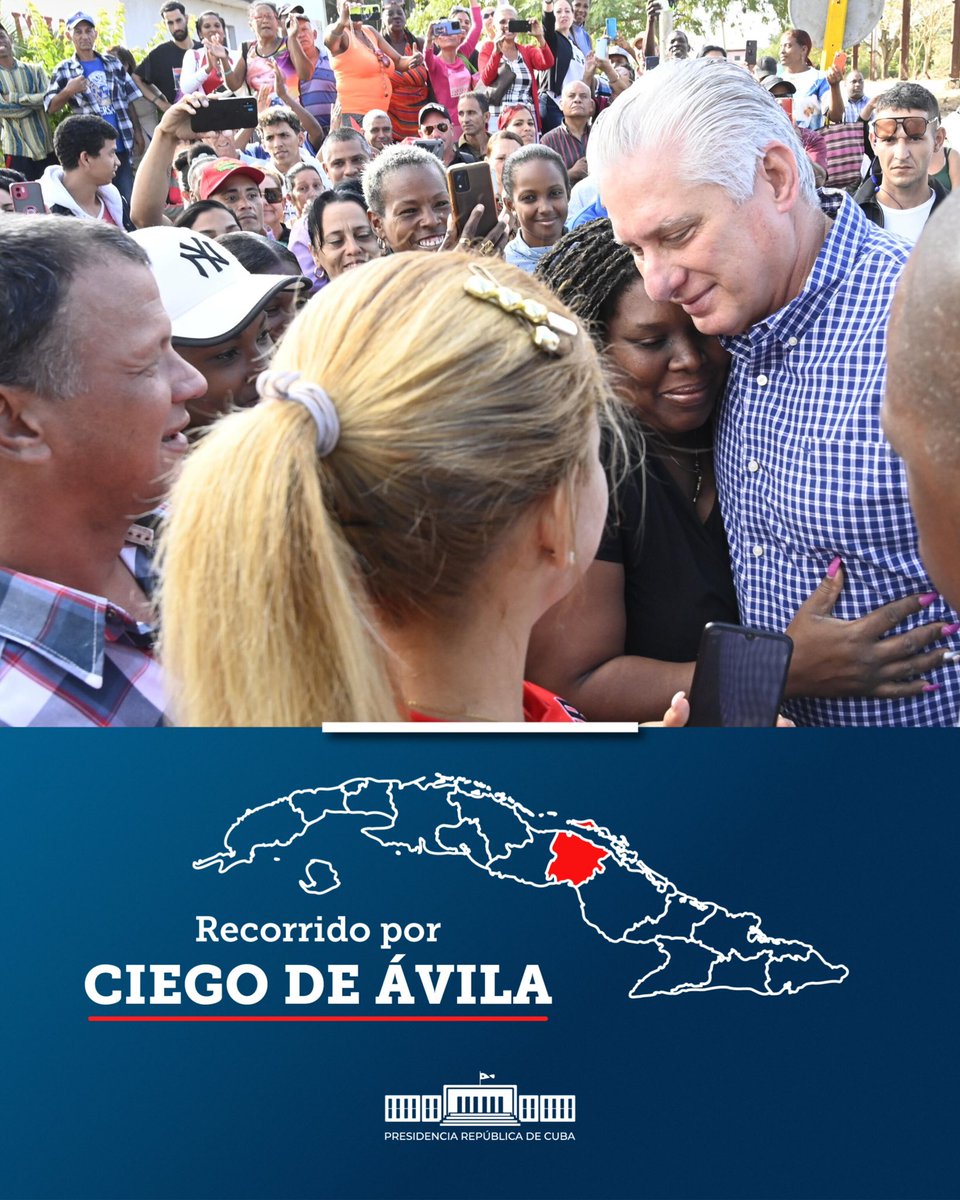🇨🇺| El presidente <a href="/DiazCanelB/">Miguel Díaz-Canel Bermúdez</a> continúa en Ciego de Ávila sus recorridos por municipios de todo el país. 

Bolivia es el primer territorio de esta provincia que el mandatario visita en la jornada, acompañado, por el secretario de Organización del Comité Central, <a href="/DrRobertoMOjeda/">Dr. Roberto Morales Ojeda</a>.