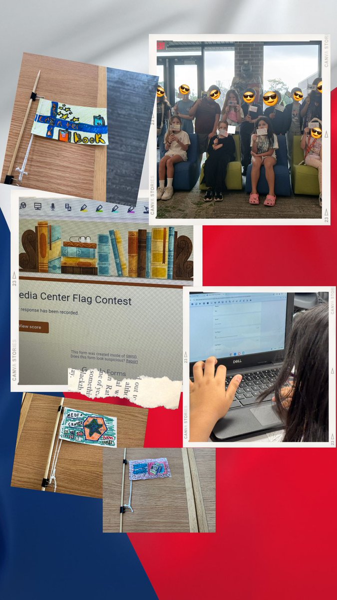 Flag frenzy in the Media Center! <a href="/SBISD_DRMCS/">Digital Resources & Media Centers Support</a> 🎉  Our <a href="/sbisd/">Spring Branch ISD</a> students designed amazing flags for January's programming, celebrating the Texas flag 🤠.  They even got to vote for their favorite using a <a href="/Google/">Google</a> form!  Way to go, future designers! 🎨 #selfawareness #empathy