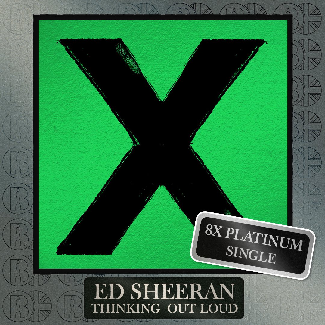 'Thinking Out Loud', the single by <a href="/edsheeran/">Ed Sheeran HQ</a>, is now #BRITcertified 8x Platinum