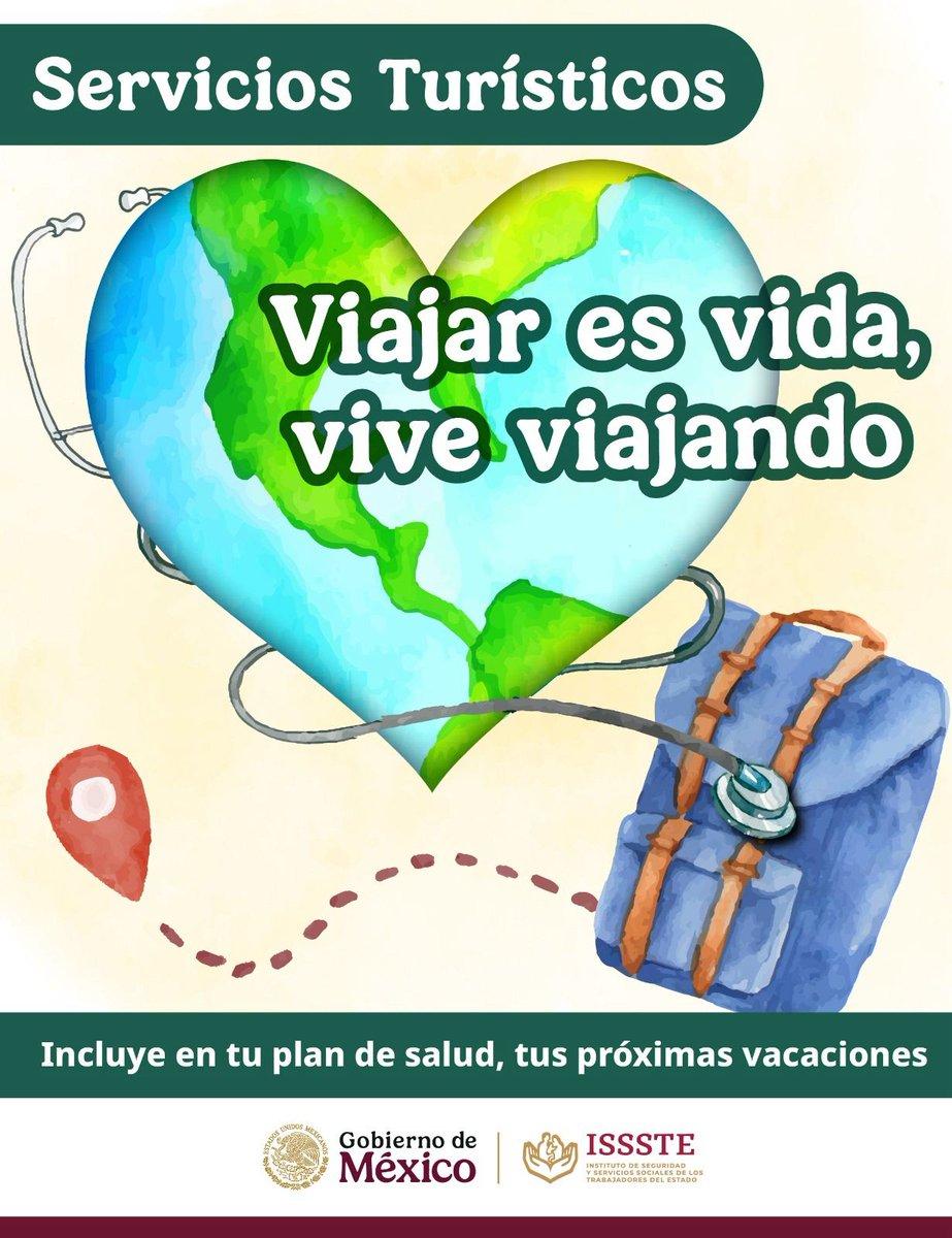 TurismoISSSTE's tweet photo. ¡La salud también se encuentra viajando!🚂🩺⛱️🌎
Acércate a nosotros y con gusto #TeAsesoramos #ServiciosTurísticos #RiquezasdelSureste #Viaja4T https://t.co/CWAXUOmQLn