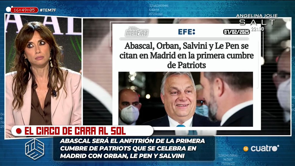 todoesmentiratv's tweet photo. Abascal será el anfitrión de la primera cumbre de Patriots que se celebra en Madrid con Orban, Le Pen y Salvini

#TEM7F
https://t.co/916NsjvCe8 https://t.co/Yf8v8nEIwt