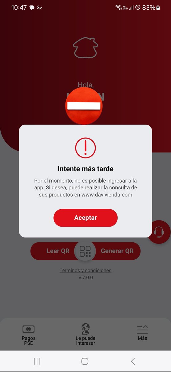 KellenShurta's tweet photo. @Davivienda  su app no abre desde el año pasado. Que carajos hacen los programadores en esta empresa? No entiendo por qué cambiar la anterior app que funcionaba medianamente bien. Esto es una porquería https://t.co/UeoOd2Vi3J