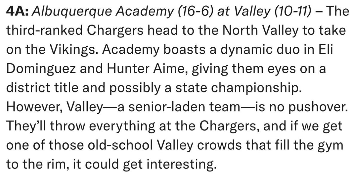 Big one in the North Valley tonight! ⚔️