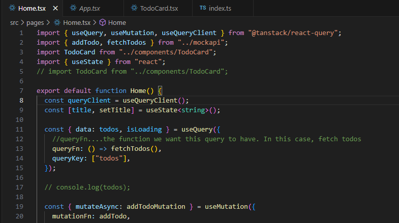 mayhorz's tweet photo. Hello twitter family. How are y'all doing?

So this week, I decided to revisit react query once more and guess what? I started from the basics again because the basics does it all for me.

I'm still learning and coding. Happy weekend!
#coding #FrontEndFriday #react #reactquery https://t.co/BgwSlSkMy1