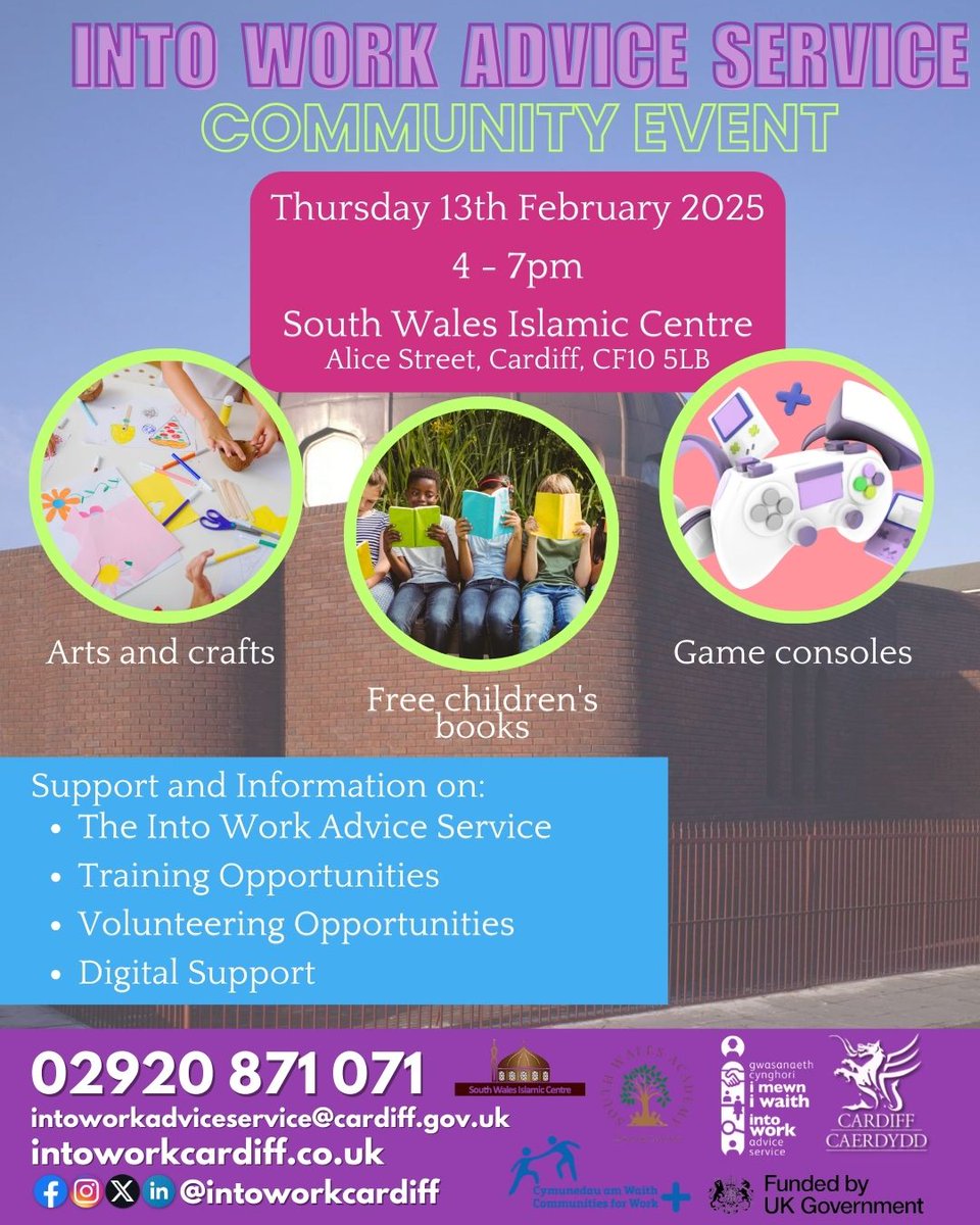 Into Work Advice Service (@intoworkcardiff) on Twitter photo 🎉 Join us for the Into Work Advice Service Community Event!
Come along for fun activities and expert advice!
📞 For more info: 02920 871 071
📧 intoworkadviceservice@cardiff.gov.uk
🌐 orlo.uk/JO63D
#IntoWorkAdvice #Cardiff 🎉 Join us for the Into Work Advice Service Community Event!
Come along for fun activities and expert advice!
📞 For more info: 02920 871 071
📧 intoworkadviceservice@cardiff.gov.uk
🌐 orlo.uk/JO63D
#IntoWorkAdvice #Cardiff