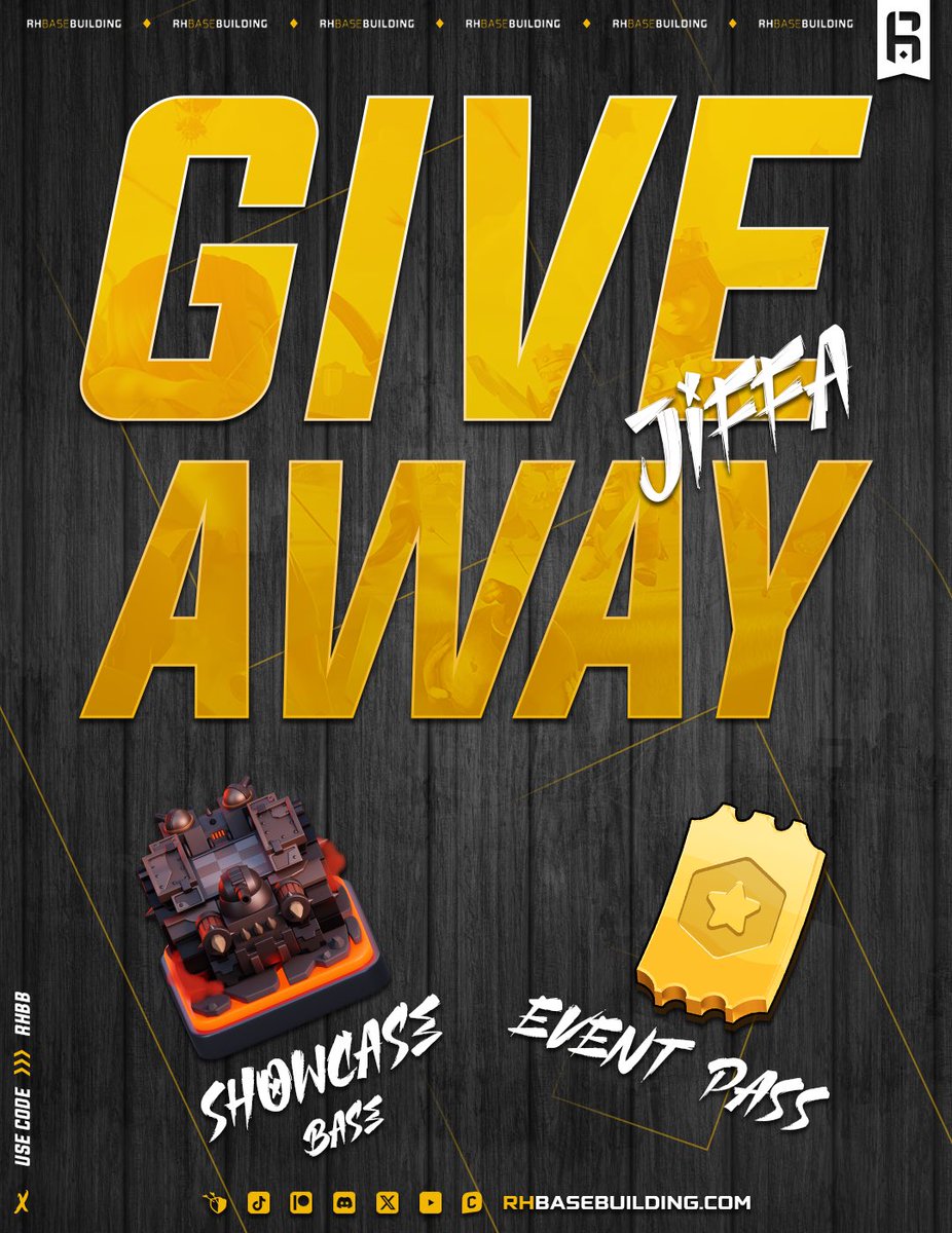 🚀 𝗚𝗜𝗩𝗘𝗔𝗪𝗔𝗬 𝗧𝗜𝗠𝗘! 🚀

Win 1 of 2 amazing prizes:
🏆 Custom Showcase
🎟️ Event Pass

How to enter:
1️⃣ Like &amp; repost
2️⃣ Tag 2 friends
3️⃣ Follow me &amp; <a href="/RHBaseBuilding/">RH Base Building</a>

⏳ Winners announced in 𝗧𝗪𝗢 𝗗𝗔𝗬𝗦! 🔥