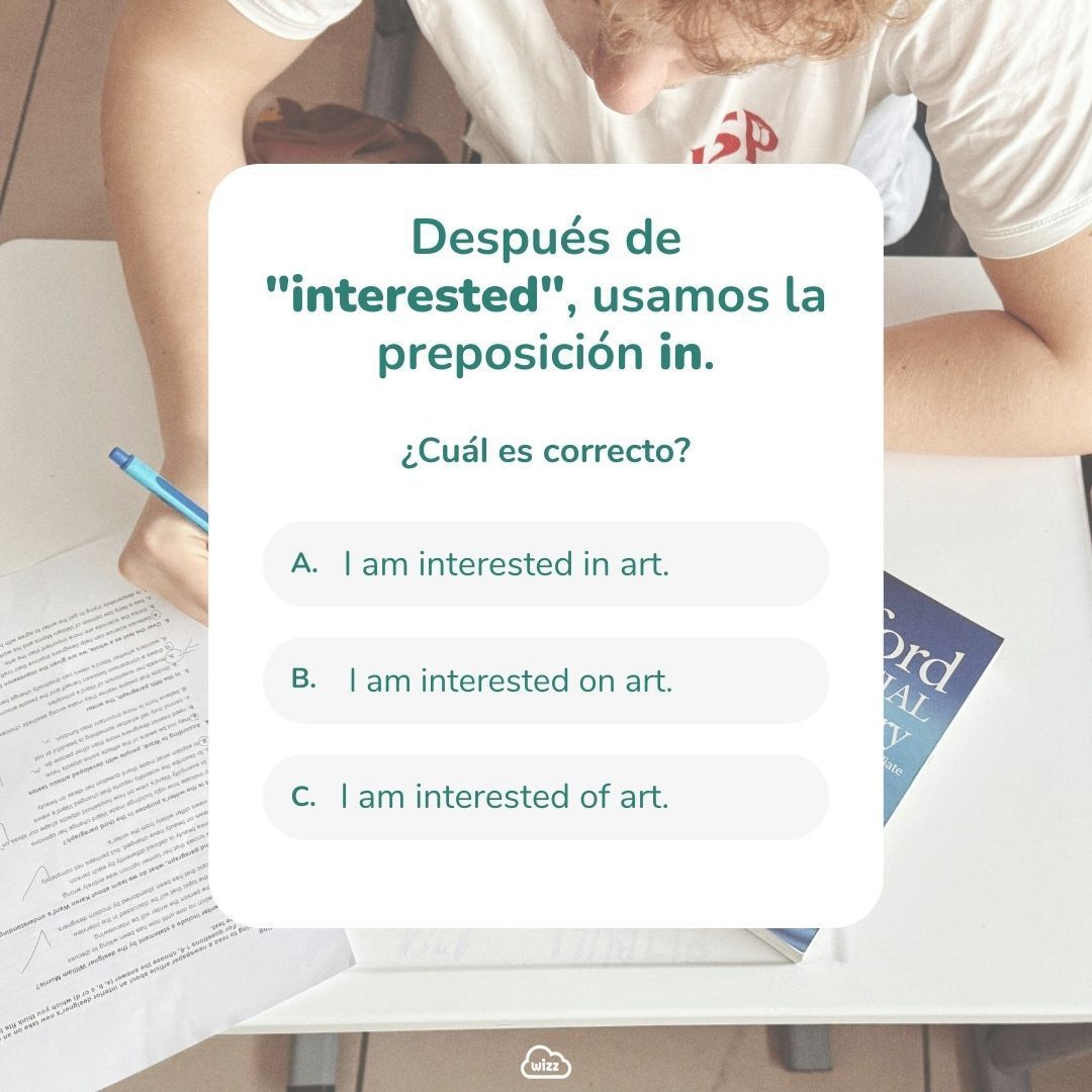 WizzLearning's tweet image. 🎯 ¿Sabes usar las preposiciones? Desliza nuestro carrusel, completa el ejercicio y escribe tu respuesta en los comentarios. ✅ 

¡Aprender inglés nunca fue tan divertido! 🚀 

#TestDeInglés #GramáticaInglesa #PastSimple #GrammarWizz