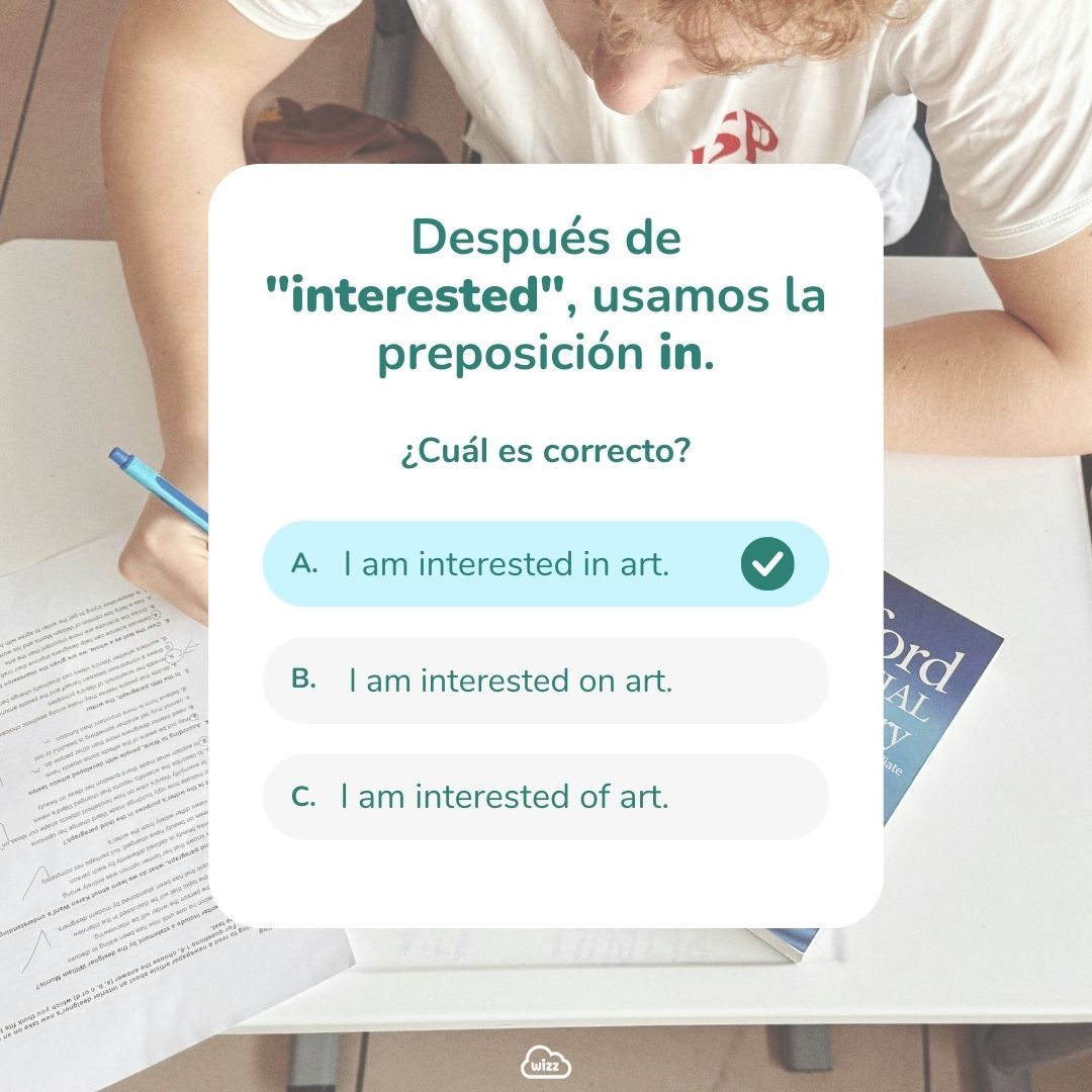 WizzLearning's tweet image. 🎯 ¿Sabes usar las preposiciones? Desliza nuestro carrusel, completa el ejercicio y escribe tu respuesta en los comentarios. ✅ 

¡Aprender inglés nunca fue tan divertido! 🚀 

#TestDeInglés #GramáticaInglesa #PastSimple #GrammarWizz