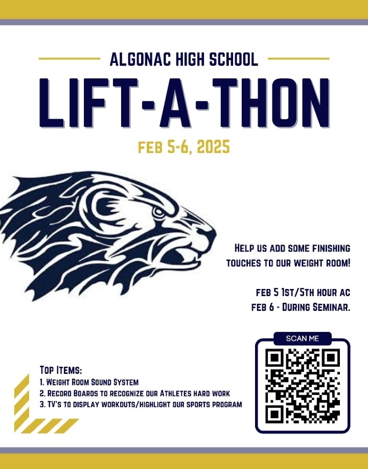We have had some amazing upgrades to our weightroom recently. We are looking at securing the funds to finish up our 2nd phase of the project. There is still time to support your athlete. ⬇️ ⬇️

app.99pledges.com/fund/algonachig

@AlgonacSB <a href="/muskratnation/">Mitch Landrum</a> <a href="/AlgonacFootball/">Algonac Football</a> <a href="/rogersathletic/">Rogers Athletic</a>