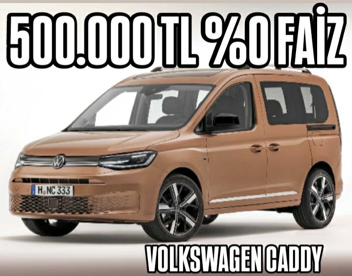 murattosunMSE's tweet image. Az önce gördüm ⬇️
Volkswagen Ticari Araç’tan Caddy kredi kampanyası! Caddy modelleri 300 bin TL krediye 12 ay için %0 ve 500 bin TL krediye 6 ay için %0 faiz oranıyla satılıyormuş.
.
Reklam #Volkswagen #Caddy #VWCaddy