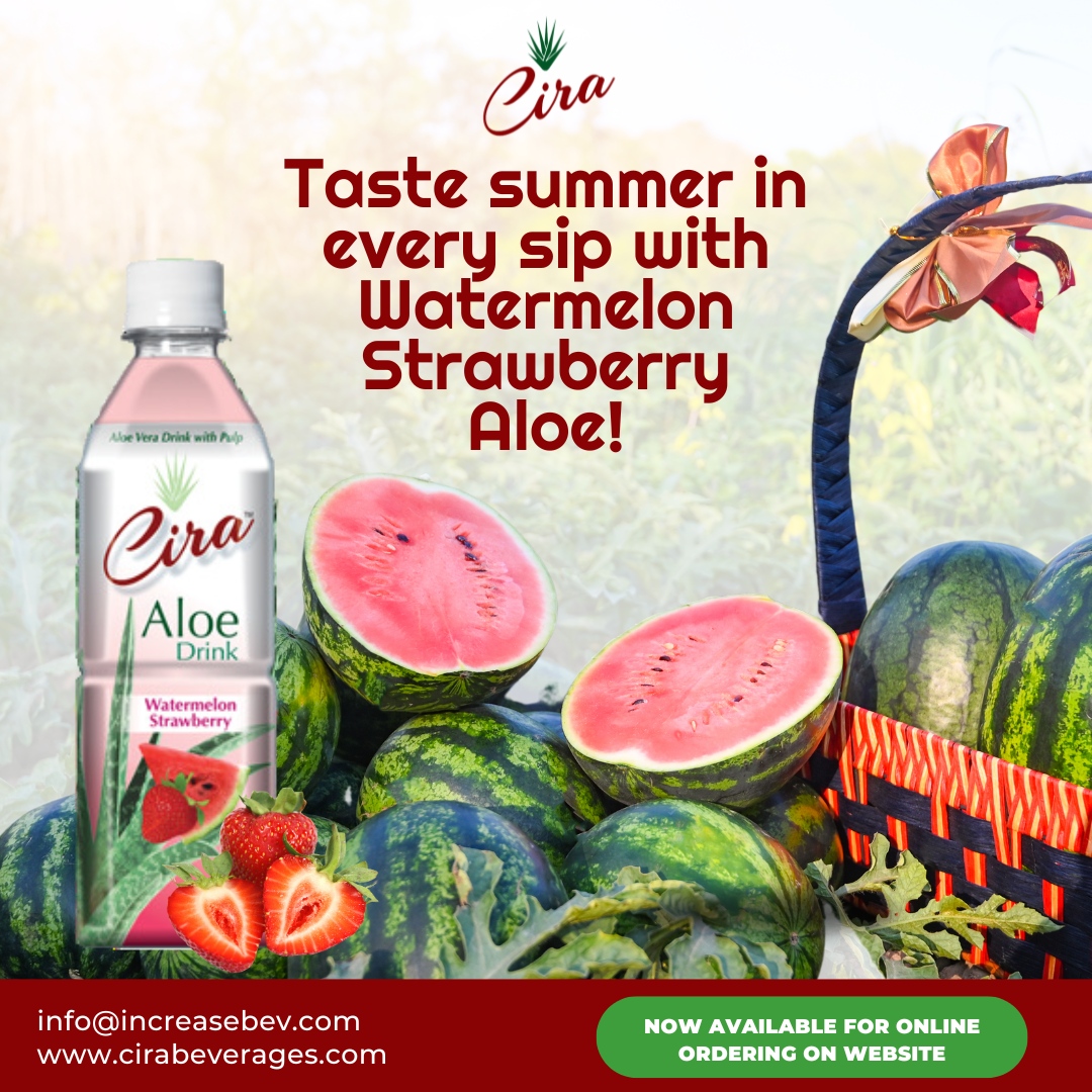 CiraAloe's tweet photo. Taste summer in every sip with Watermelon Strawberry Aloe! Grab a bottle and taste the sunshine! Sweet and hydrating, it’s your ultimate summer companion. 

Perfect for hot days or whenever you need a burst of refreshment. https://t.co/tIj43ISTSa