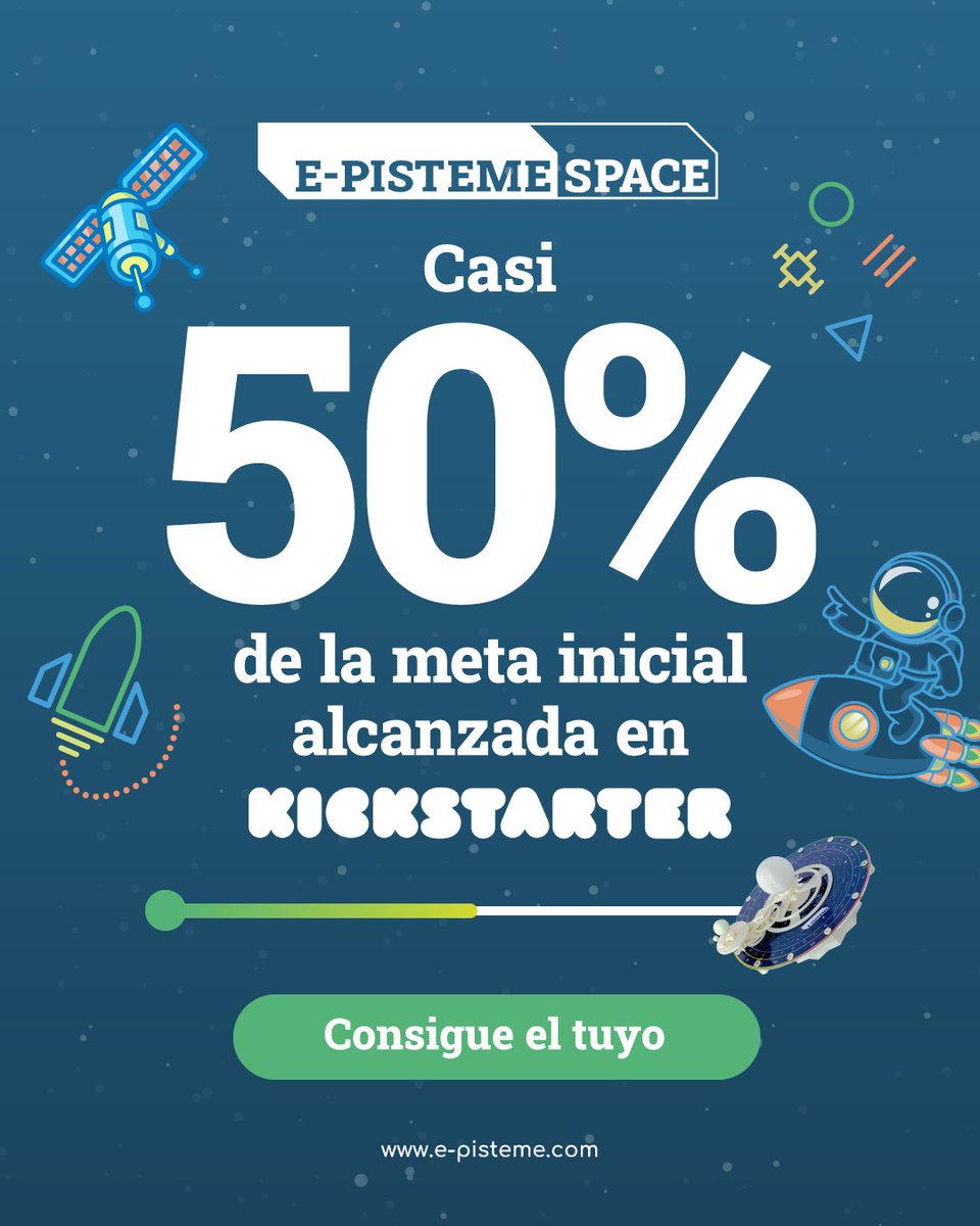 🚀 ¡En solo 3 días hemos alcanzado casi el 50% de nuestra meta en #Kickstarter! 🎉

Gracias a todos los que nos han apoyado. ¿Aún no tienes tu E-Tellurion? ¡Aprovecha antes de que se acaben las unidades Early Bird! ⏳

🔗 kickstarter.com/projects/16500…

#STEM #EdTech