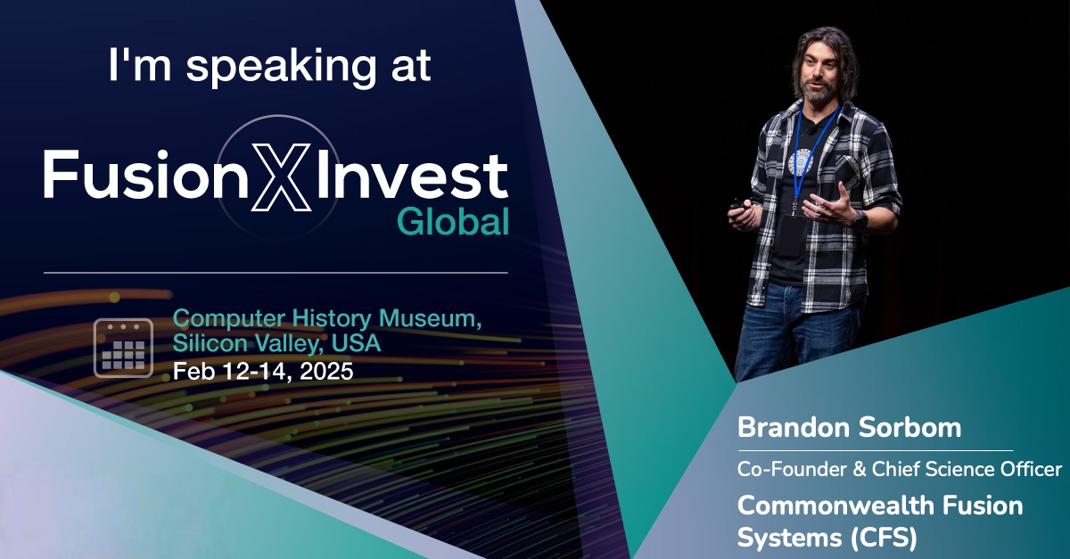 Looking forward to speaking at #FusionXInvest Global 2025 in #SiliconValley Feb. 12-14. I'll discuss CFS’ approach to #FusionEnergy alongside other industry leaders, and I'm also bringing a superconducting magnet “pancake” for you to check out!

events.fusionxinvest.com/global25/
